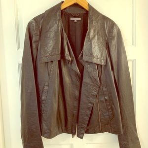 Vince black leather jacket